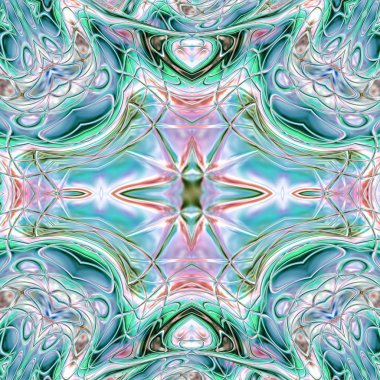 Benzersiz mandala, Oriental yuvarlak desen, mistik motifi, egzotik arka plan. Fantastik fraktal tasarım, geometrik doku parlayan renkli dijital sanat.