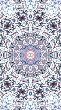 Benzersiz mandala, Oriental yuvarlak desen, mistik motifi, egzotik arka plan. Fantastik fraktal tasarım, geometrik doku parlayan renkli dijital sanat.