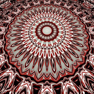 Benzersiz mandala, Oriental yuvarlak desen, mistik motifi, egzotik arka plan. Fantastik fraktal tasarım, geometrik doku parlayan renkli dijital sanat.