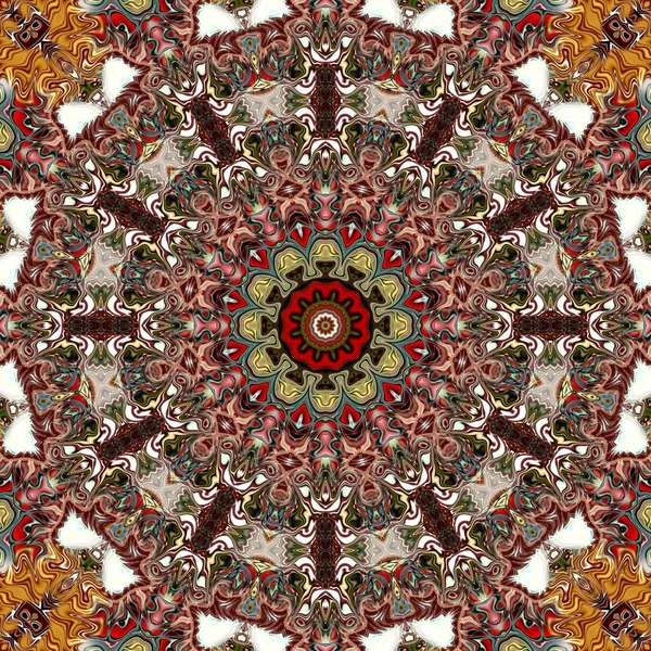 Mandala Unique Motif Rond Oriental Motif Mystique Fond Exotique Abstrait — Photo