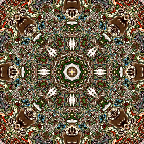 Mandala Único Patrón Redondo Oriental Motivo Místico Fondo Exótico Abstracto —  Fotos de Stock