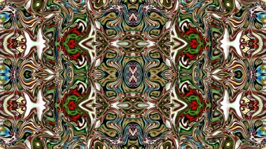 Benzersiz mandala, Oriental yuvarlak desen, mistik motifi, egzotik arka plan. Fantastik fraktal tasarım, geometrik doku parlayan renkli dijital sanat.