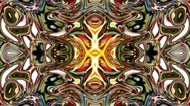 Benzersiz mandala, Oriental yuvarlak desen, mistik motifi, egzotik arka plan. Fantastik fraktal tasarım, geometrik doku parlayan renkli dijital sanat.