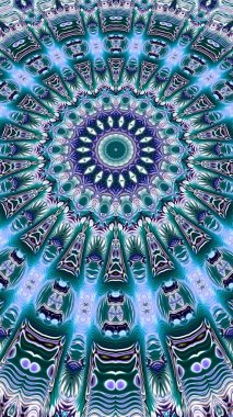 Benzersiz mandala, Oriental yuvarlak desen, mistik motifi, egzotik arka plan. Fantastik fraktal tasarım, geometrik doku parlayan renkli dijital sanat