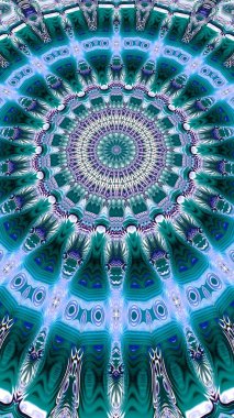 Benzersiz mandala, Oriental yuvarlak desen, mistik motifi, egzotik arka plan. Fantastik fraktal tasarım, geometrik doku parlayan renkli dijital sanat