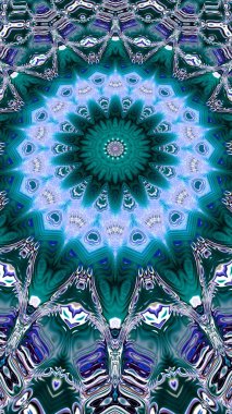 Benzersiz mandala, Oriental yuvarlak desen, mistik motifi, egzotik arka plan. Fantastik fraktal tasarım, geometrik doku parlayan renkli dijital sanat