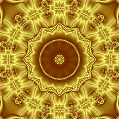 Benzersiz mandala, Oriental yuvarlak desen, mistik motifi, egzotik arka plan. Fantastik fraktal tasarım, geometrik doku parlayan renkli dijital sanat