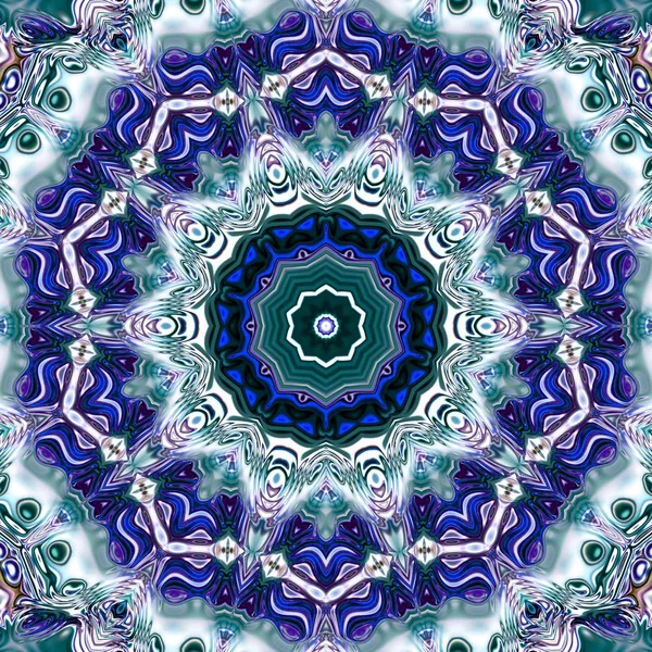 Benzersiz mandala, Oriental yuvarlak desen, mistik motifi, egzotik arka plan. Fantastik fraktal tasarım, geometrik doku parlayan renkli dijital sanat