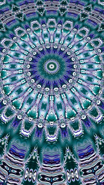 Benzersiz mandala, Oriental yuvarlak desen, mistik motifi, egzotik arka plan. Fantastik fraktal tasarım, geometrik doku parlayan renkli dijital sanat