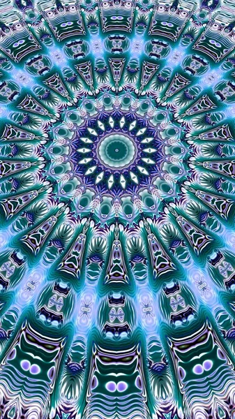 Benzersiz mandala, Oriental yuvarlak desen, mistik motifi, egzotik arka plan. Fantastik fraktal tasarım, geometrik doku parlayan renkli dijital sanat