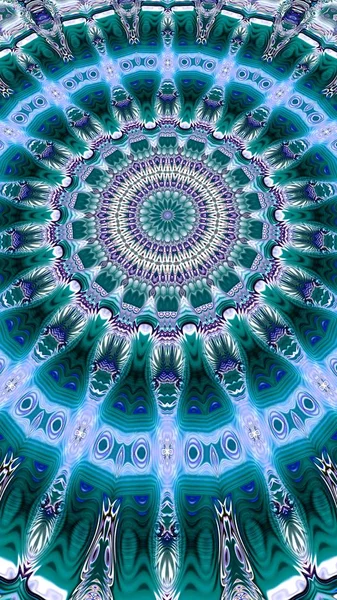 Benzersiz mandala, Oriental yuvarlak desen, mistik motifi, egzotik arka plan. Fantastik fraktal tasarım, geometrik doku parlayan renkli dijital sanat