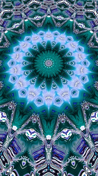 Benzersiz mandala, Oriental yuvarlak desen, mistik motifi, egzotik arka plan. Fantastik fraktal tasarım, geometrik doku parlayan renkli dijital sanat