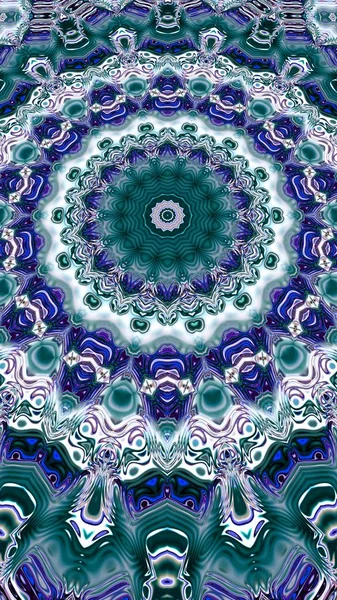 Benzersiz mandala, Oriental yuvarlak desen, mistik motifi, egzotik arka plan. Fantastik fraktal tasarım, geometrik doku parlayan renkli dijital sanat