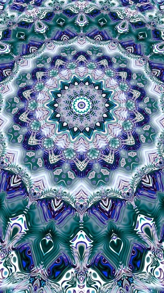 Benzersiz mandala, Oriental yuvarlak desen, mistik motifi, egzotik arka plan. Fantastik fraktal tasarım, geometrik doku parlayan renkli dijital sanat