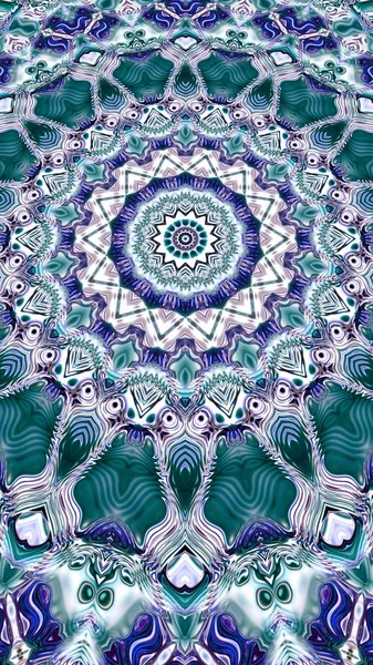 Benzersiz mandala, Oriental yuvarlak desen, mistik motifi, egzotik arka plan. Fantastik fraktal tasarım, geometrik doku parlayan renkli dijital sanat