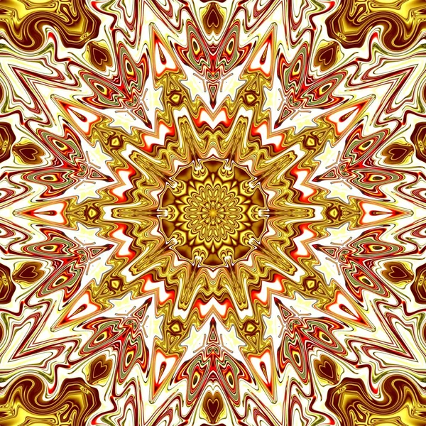 Benzersiz mandala, Oriental yuvarlak desen, mistik motifi, egzotik arka plan. Fantastik fraktal tasarım, geometrik doku parlayan renkli dijital sanat