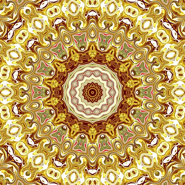 Benzersiz mandala, Oriental yuvarlak desen, mistik motifi, egzotik arka plan. Fantastik fraktal tasarım, geometrik doku parlayan renkli dijital sanat