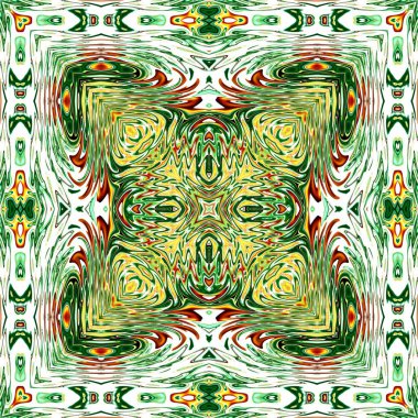 Benzersiz mandala, Oriental yuvarlak desen, mistik motifi, egzotik arka plan. Fantastik fraktal tasarım, geometrik doku parlayan renkli dijital sanat.