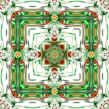 Benzersiz mandala, Oriental yuvarlak desen, mistik motifi, egzotik arka plan. Fantastik fraktal tasarım, geometrik doku parlayan renkli dijital sanat.