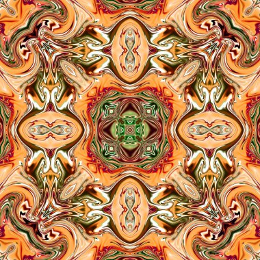 Benzersiz mandala, Oriental yuvarlak desen, mistik motifi, egzotik arka plan. Fantastik fraktal tasarım, geometrik doku parlayan renkli dijital sanat.