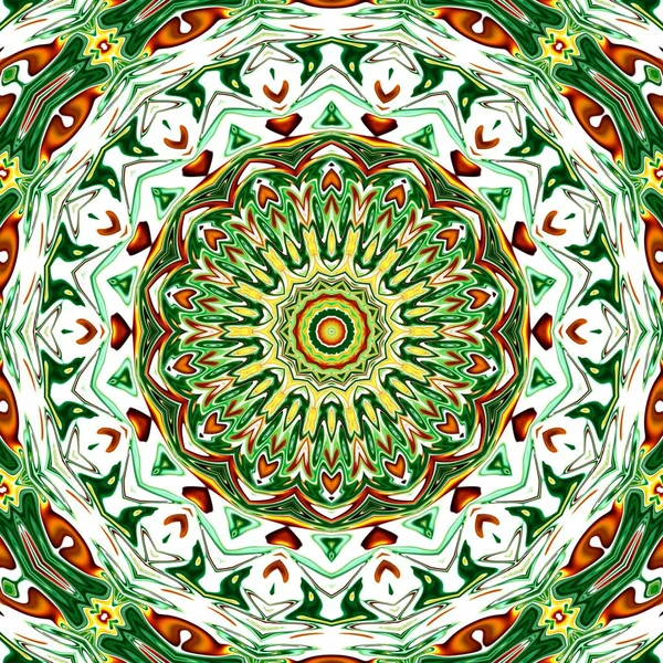 Benzersiz mandala, Oriental yuvarlak desen, mistik motifi, egzotik arka plan. Fantastik fraktal tasarım, geometrik doku parlayan renkli dijital sanat.