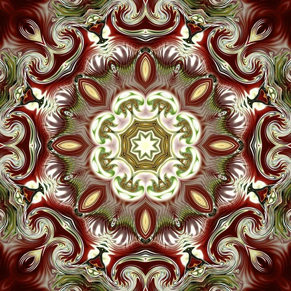 Benzersiz mandala, Oriental yuvarlak desen, mistik motifi, egzotik arka plan. Fantastik fraktal tasarım, geometrik doku parlayan renkli dijital sanat.