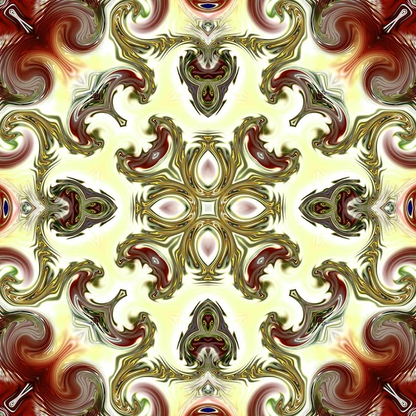 Benzersiz mandala, Oriental yuvarlak desen, mistik motifi, egzotik arka plan. Fantastik fraktal tasarım, geometrik doku parlayan renkli dijital sanat.