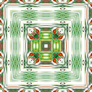 Benzersiz mandala, Oriental yuvarlak desen, mistik motifi, egzotik arka plan. Fantastik fraktal tasarım, geometrik doku parlayan renkli dijital sanat