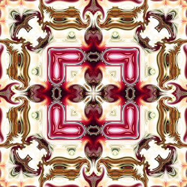 Benzersiz mandala, Oriental yuvarlak desen, mistik motifi, egzotik arka plan. Fantastik fraktal tasarım, geometrik doku parlayan renkli dijital sanat