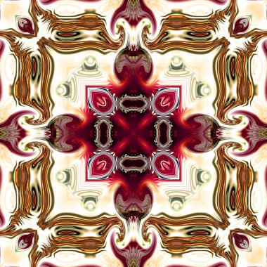 Benzersiz mandala, Oriental yuvarlak desen, mistik motifi, egzotik arka plan. Fantastik fraktal tasarım, geometrik doku parlayan renkli dijital sanat