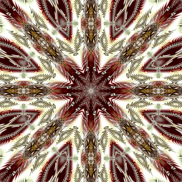 Benzersiz mandala, Oriental yuvarlak desen, mistik motifi, egzotik arka plan. Fantastik fraktal tasarım, geometrik doku parlayan renkli dijital sanat