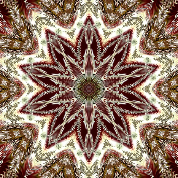 Benzersiz mandala, Oriental yuvarlak desen, mistik motifi, egzotik arka plan. Fantastik fraktal tasarım, geometrik doku parlayan renkli dijital sanat