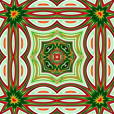 Benzersiz mandala, Oriental yuvarlak desen, mistik motifi, egzotik arka plan. Fantastik fraktal tasarım, geometrik doku parlayan renkli dijital sanat