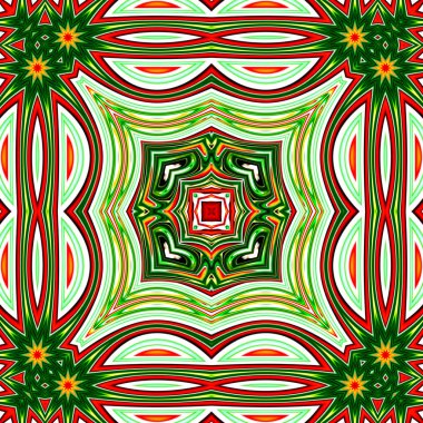 Benzersiz mandala, Oriental yuvarlak desen, mistik motifi, egzotik arka plan. Fantastik fraktal tasarım, geometrik doku parlayan renkli dijital sanat