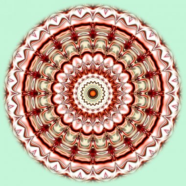 Benzersiz mandala, Oriental yuvarlak desen, mistik motifi, egzotik arka plan. Fantastik fraktal tasarım, geometrik doku parlayan renkli dijital sanat