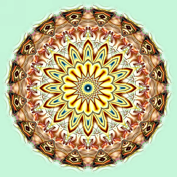 Unique mandala, Oriental round pattern, Mystical motif, Abstract exotic background. Fantastic fractal design, Colorful digital art, shining geometric texture