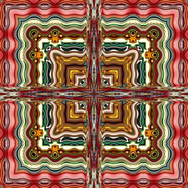  Benzersiz mandala, Oriental yuvarlak desen, mistik motifi, egzotik arka plan. Fantastik fraktal tasarım, geometrik doku parlayan renkli dijital sanat.