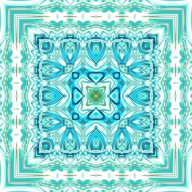  Benzersiz mandala, Oriental yuvarlak desen, mistik motifi, egzotik arka plan. Fantastik fraktal tasarım, geometrik doku parlayan renkli dijital sanat.