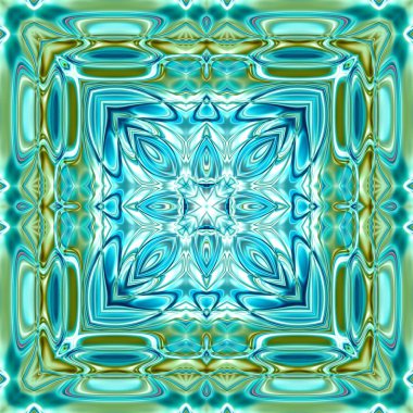  Benzersiz mandala, Oriental yuvarlak desen, mistik motifi, egzotik arka plan. Fantastik fraktal tasarım, geometrik doku parlayan renkli dijital sanat.