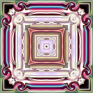 Benzersiz mandala, Oriental yuvarlak desen, mistik motifi, egzotik arka plan. Fantastik fraktal tasarım, geometrik doku parlayan renkli dijital sanat.