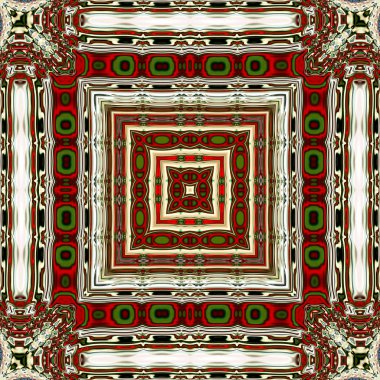 Benzersiz mandala, Oriental yuvarlak desen, mistik motifi, egzotik arka plan. Fantastik fraktal tasarım, geometrik doku parlayan renkli dijital sanat.