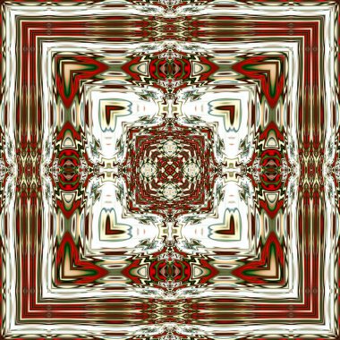 Benzersiz mandala, Oriental yuvarlak desen, mistik motifi, egzotik arka plan. Fantastik fraktal tasarım, geometrik doku parlayan renkli dijital sanat.