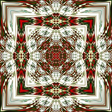 Benzersiz mandala, Oriental yuvarlak desen, mistik motifi, egzotik arka plan. Fantastik fraktal tasarım, geometrik doku parlayan renkli dijital sanat.