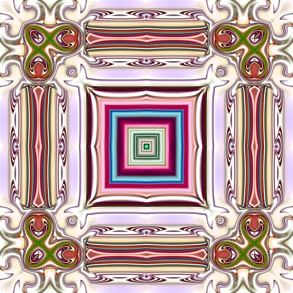 Benzersiz mandala, Oriental yuvarlak desen, mistik motifi, egzotik arka plan. Fantastik fraktal tasarım, geometrik doku parlayan renkli dijital sanat.