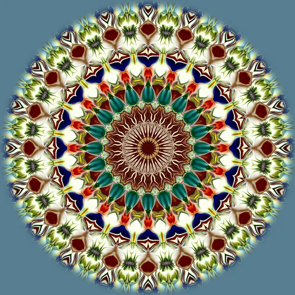 Mandala Único Patrón Redondo Oriental Motivo Místico Fondo Exótico Abstracto — Foto de Stock