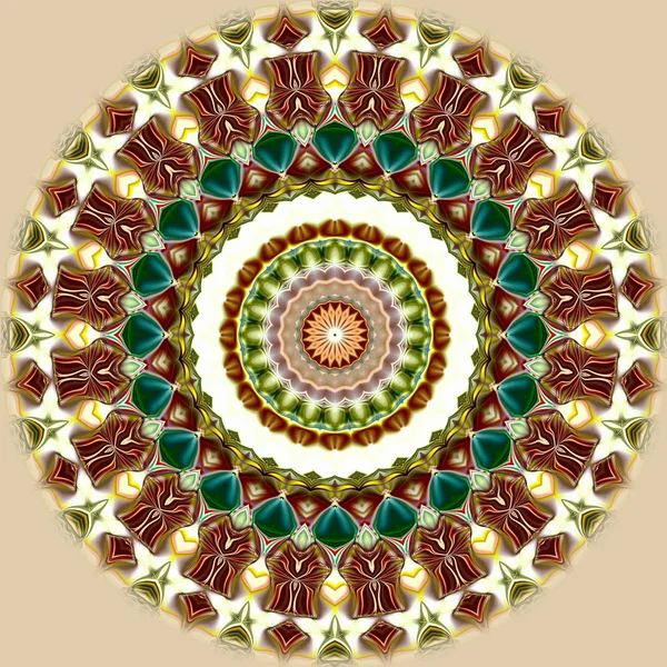 Mandala Unique Motif Rond Oriental Motif Mystique Fond Exotique Abstrait — Photo