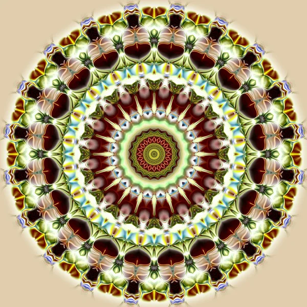 Unieke Mandala Oriental Ronde Patroon Mystieke Motif Abstracte Exotische Achtergrond — Stockfoto