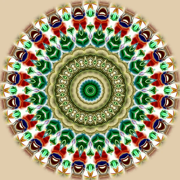 Mandala Original Padrão Redondo Oriental Motivo Místico Fundo Exótico Abstrato — Fotografia de Stock