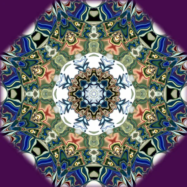 Mandala Unico Modello Rotondo Orientale Motivo Mistico Astratto Sfondo Esotico — Foto Stock