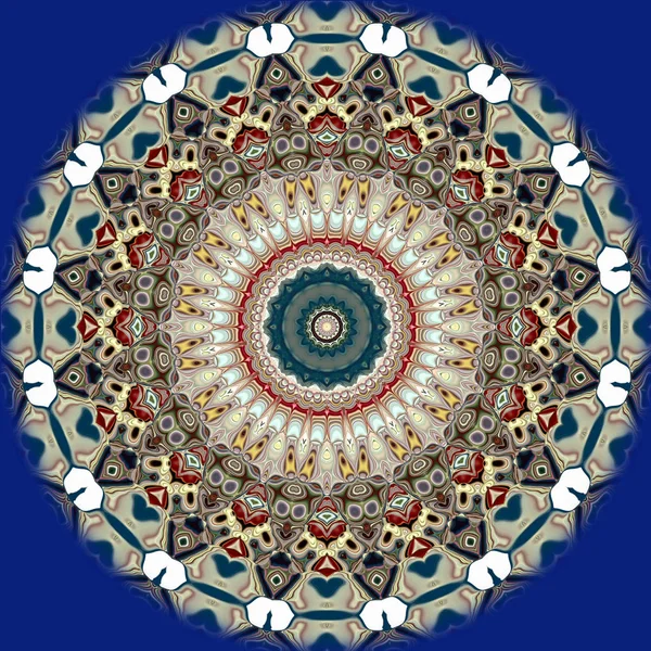 Mandala Unique Motif Rond Oriental Motif Mystique Fond Exotique Abstrait — Photo